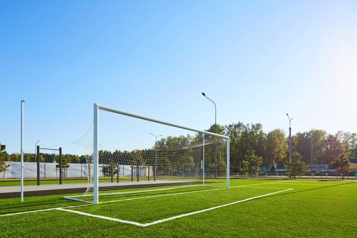 Empty football goal