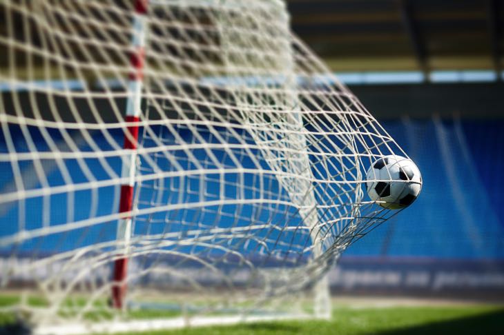 Soccer goal going into net