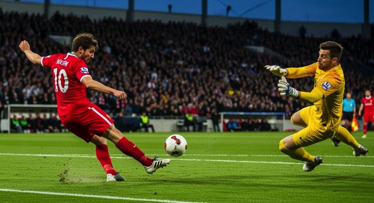 Two men playing football